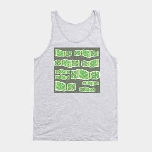 Green Plant Pattern Tank Top